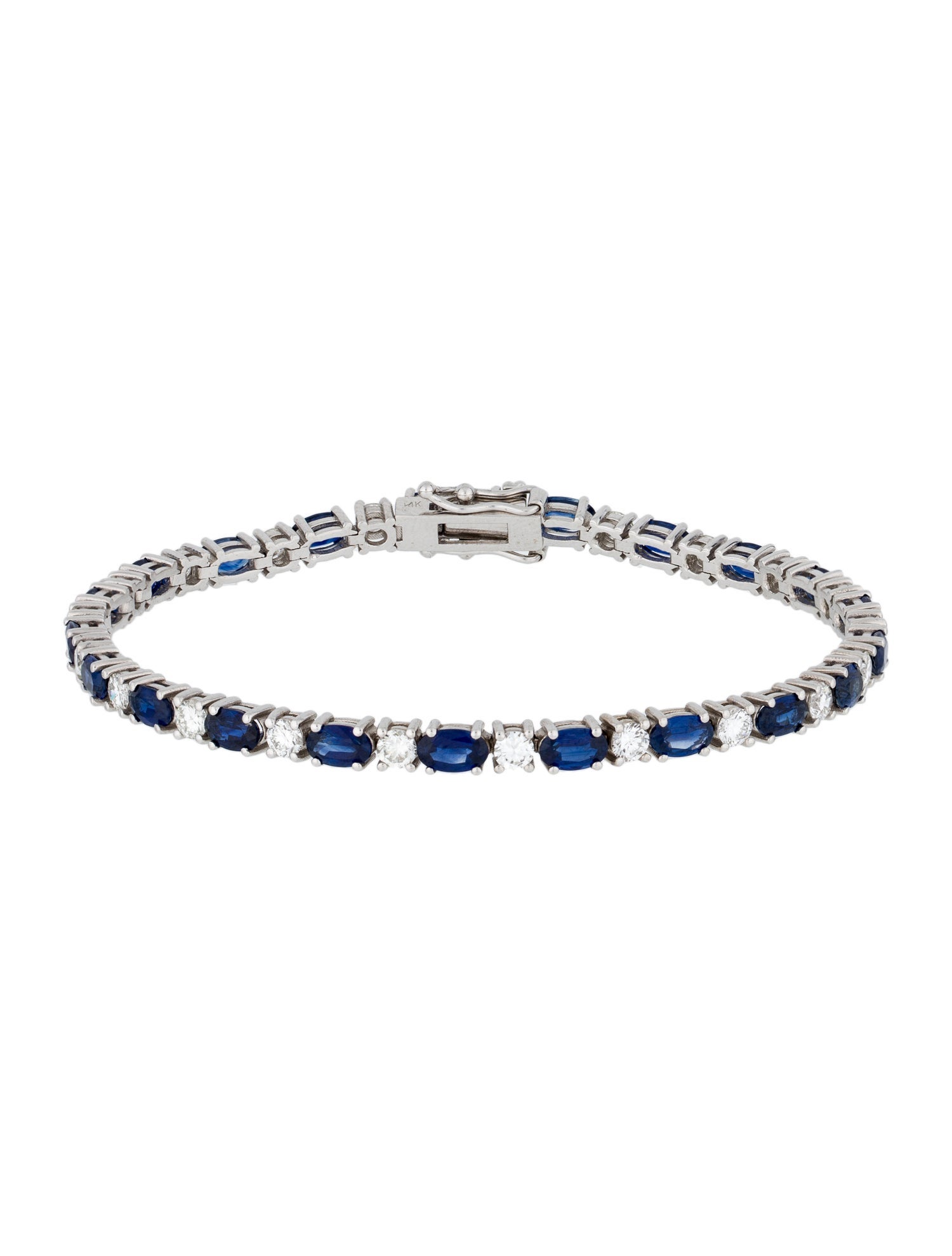 Bracelet 14K 5.25ctw Sapphire & Diamond Link Bracelet