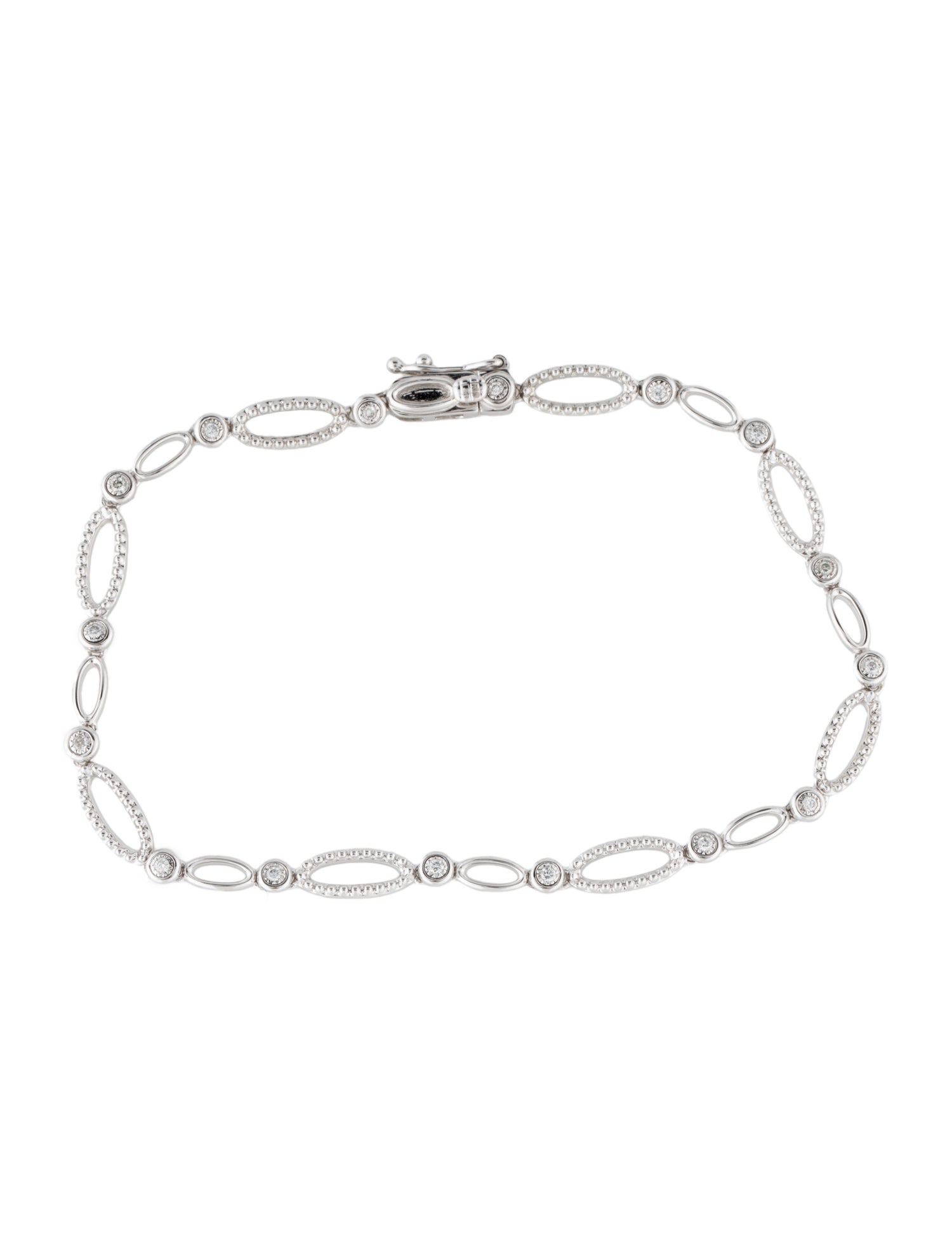 Bracelet 14K Diamond Station Link Bracelet