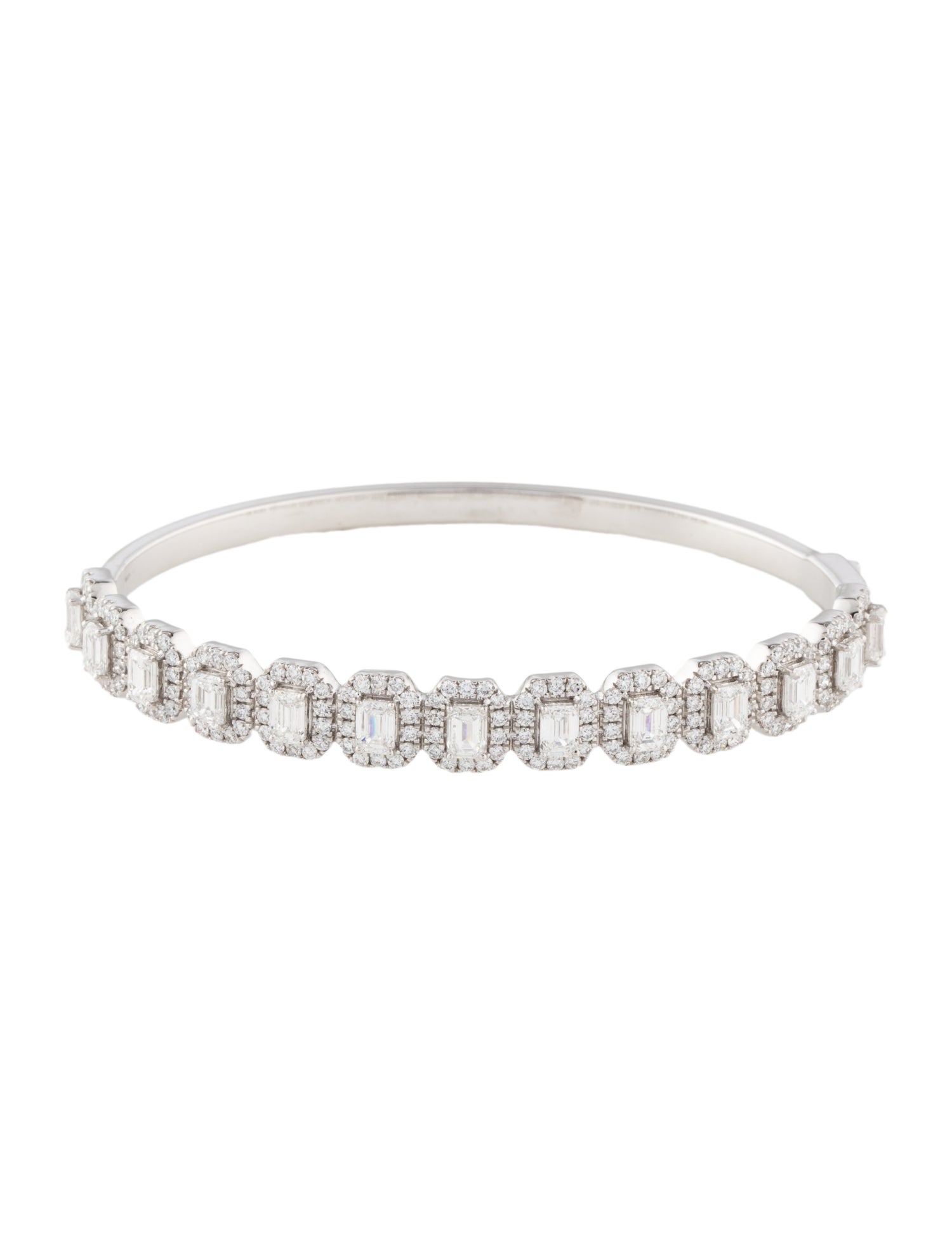 Bracelet 14K 4.93ctw Lab-Grown Diamond Oval Hinged Bracelet