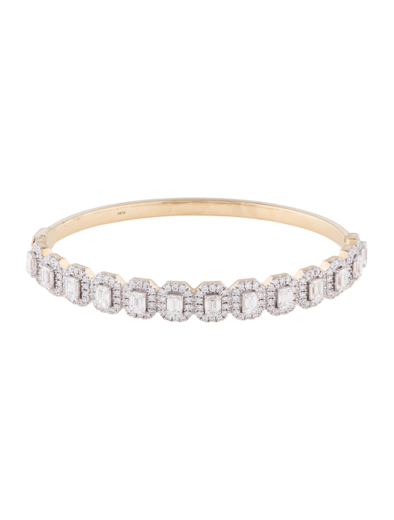 Bracelet 14K 4.94ctw Lab-Grown Diamond Hinged Oval Bangle
