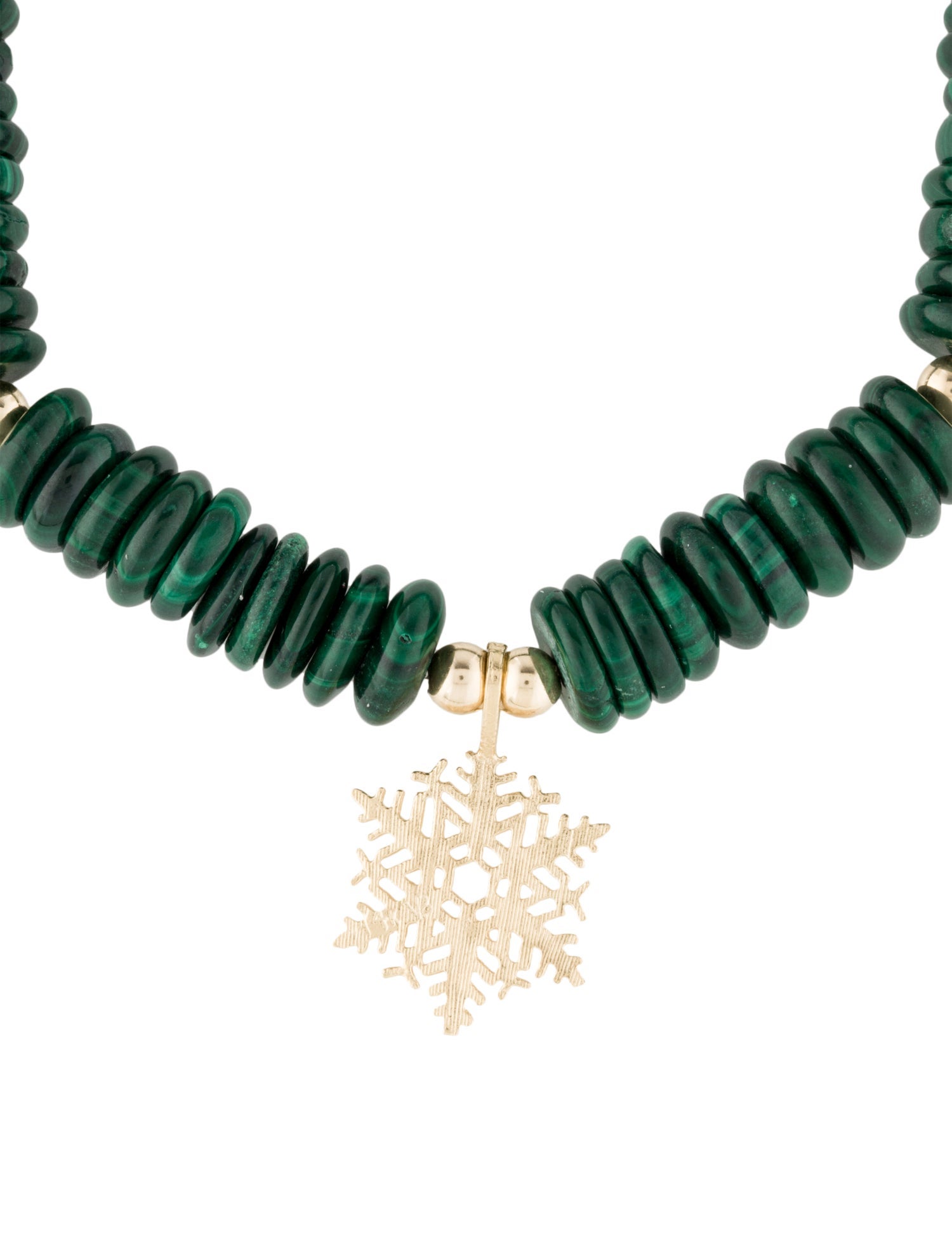 Bracelet  14K Malachite 'Snowflake' Charm Bracelet