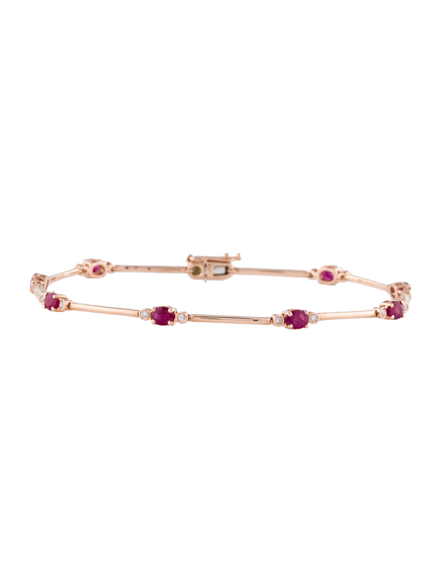 Bracelet 14K 1.44ctw Ruby & Diamond Station Bracelet