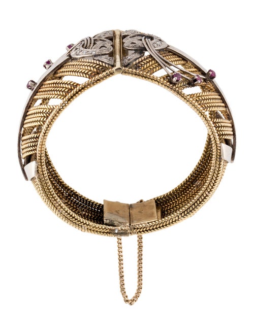 Bracelet 18K Ruby & Diamond Hinged Bangle Bracelet