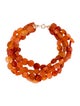 Bracelet 14K Carnelian Beaded Multistrand Bracelet