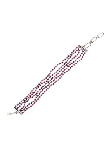 Bracelet Bead 14K Rhodolite & Quartz Multistrand