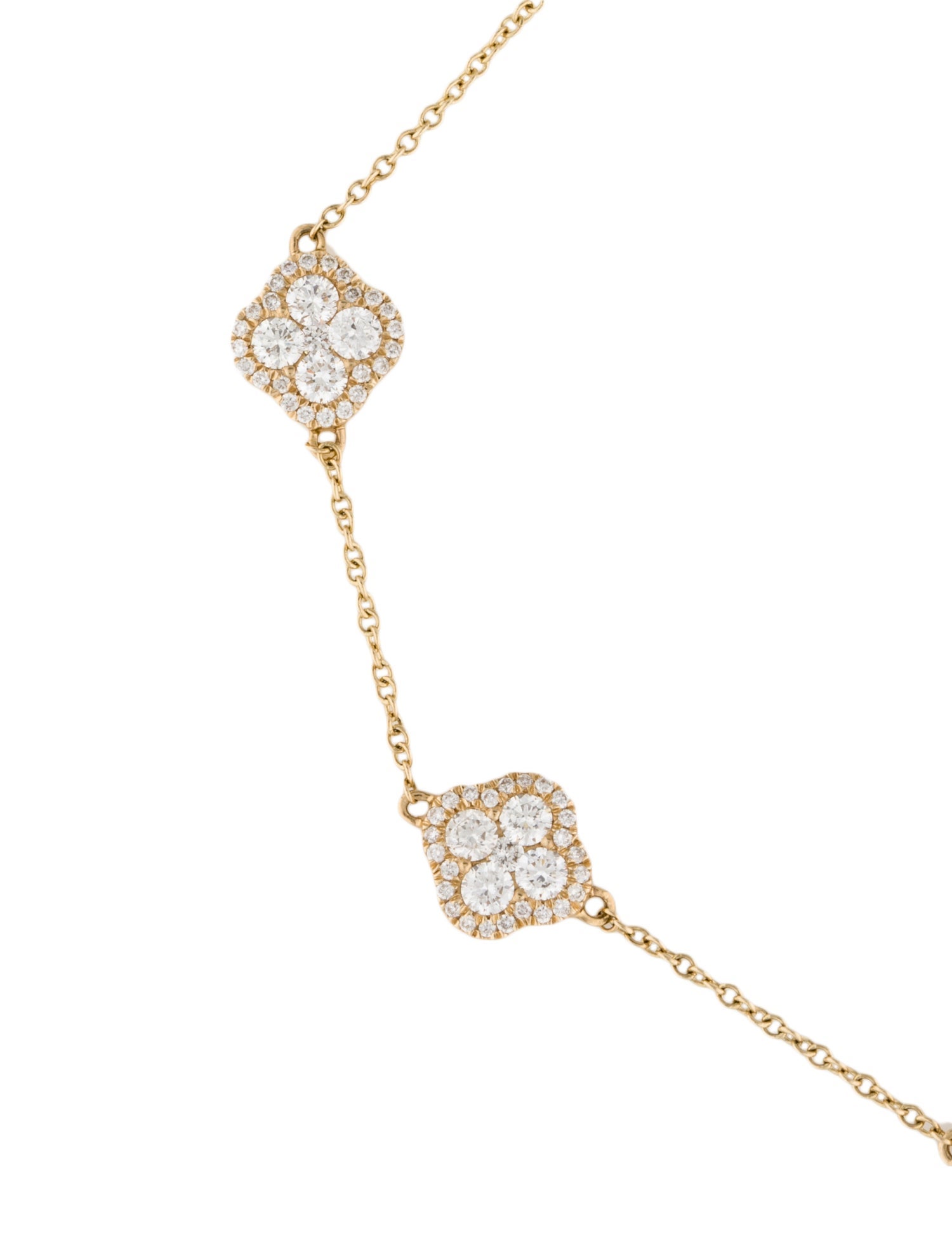 Bracelet 14K Diamond Clover Station