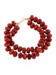 Bracelet 14K Dyed Coral Double Strand Beaded Bracelet