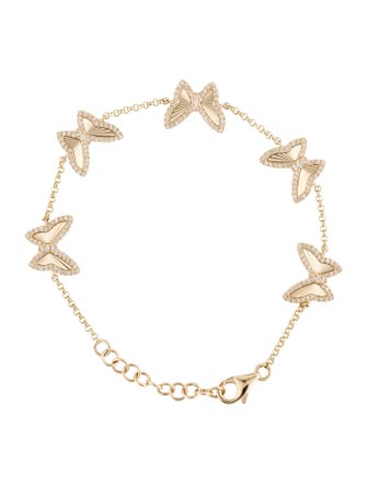 Bracelet 14K Diamond Butterfly Station Bracelet