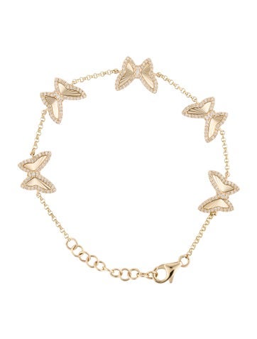 Bracelet Station 14K Diamond Butterfly