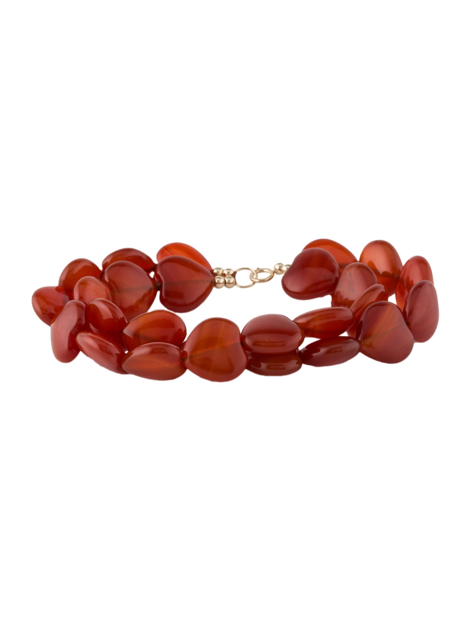 Bracelet 14K Carnelian Heart Multi-Strand Beaded Bracelet