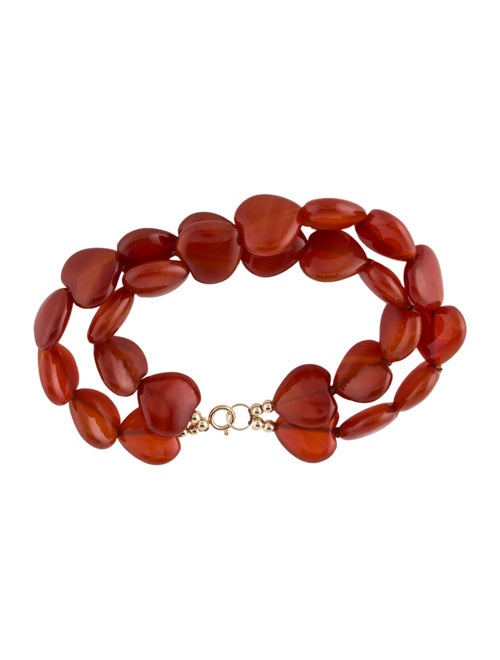 Bracelet 14K Carnelian Heart Multi-Strand Beaded Bracelet