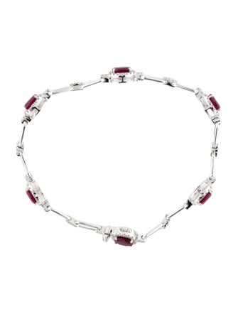 Bracelet 14K 2.59ctw Ruby & Diamond Link Bracelet