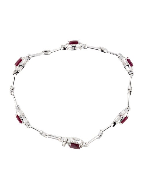 Bracelet 14K 2.59ctw Ruby & Diamond Link Bracelet