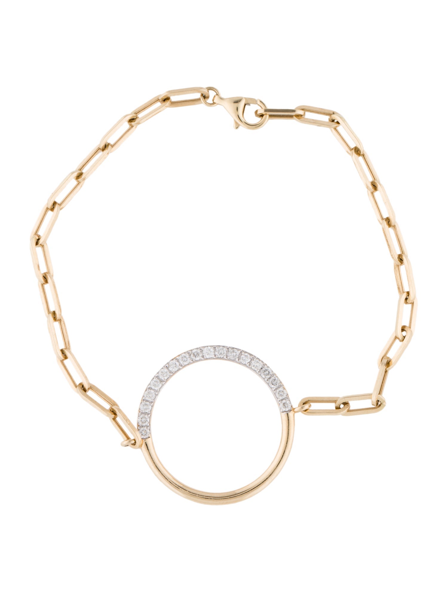 Bracelet 14K Diamond Circle Link Station