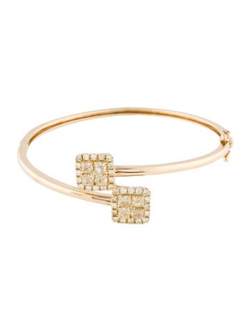 Bracelet Bangle 14K 2.55ctw Diamond Bypass