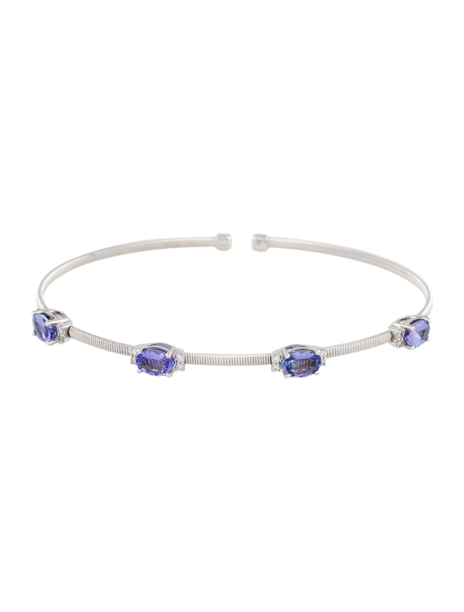 Bracelet 14K Tanzanite & Diamond Cuff Bracelet
