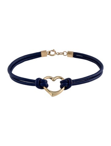Bracelet Station 14K Leather Heart