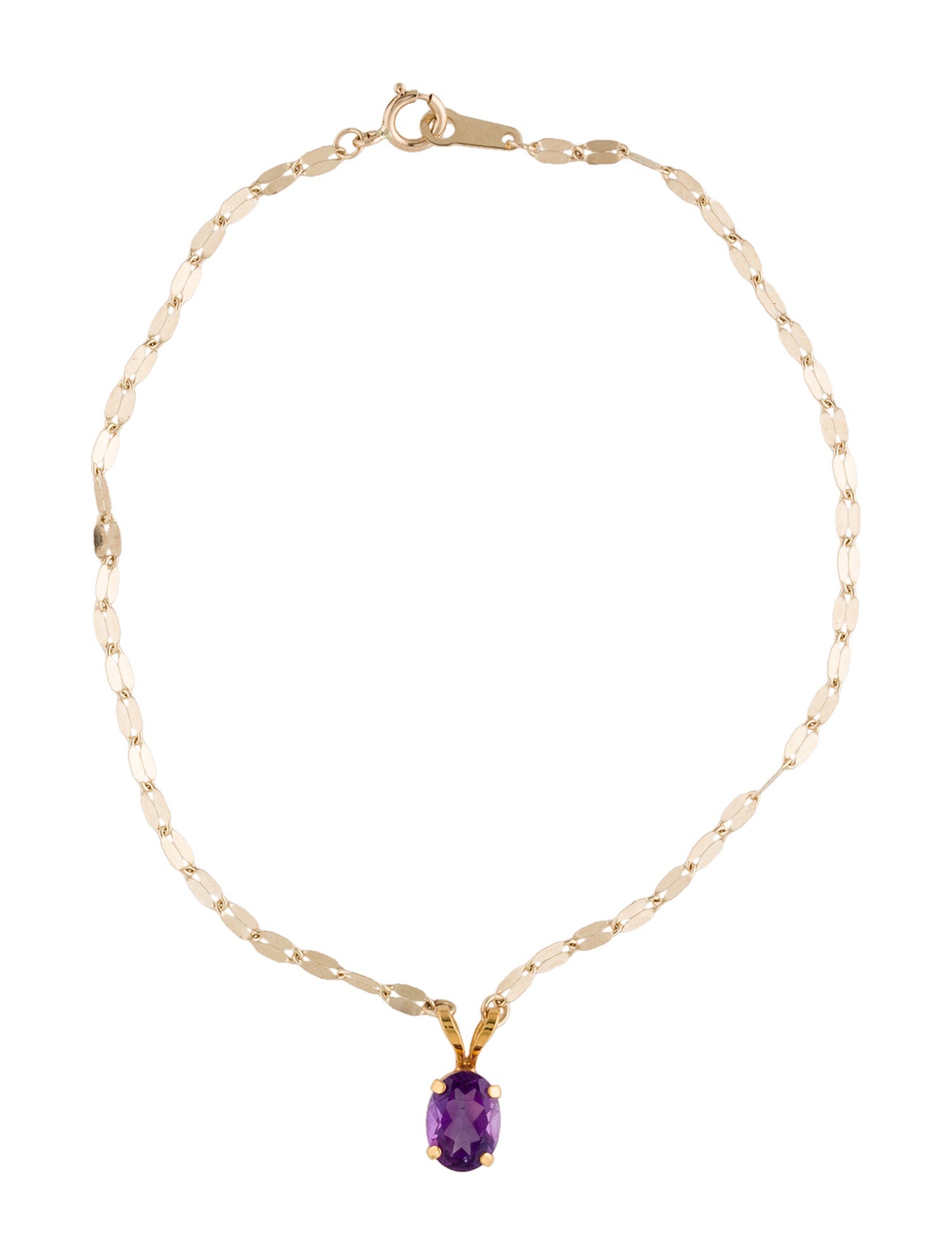 Bracelet 14K Amethyst Link Bracelet