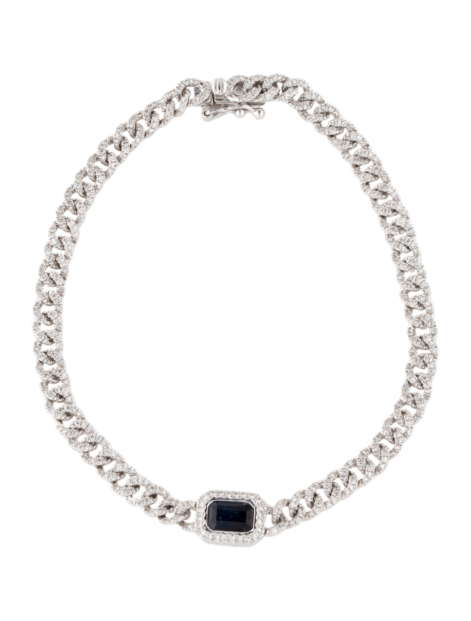 Bracelet 14K Sapphire & Diamond Station Link