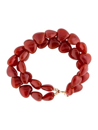 Bracelet 14K Carnelian Bead Bracelet