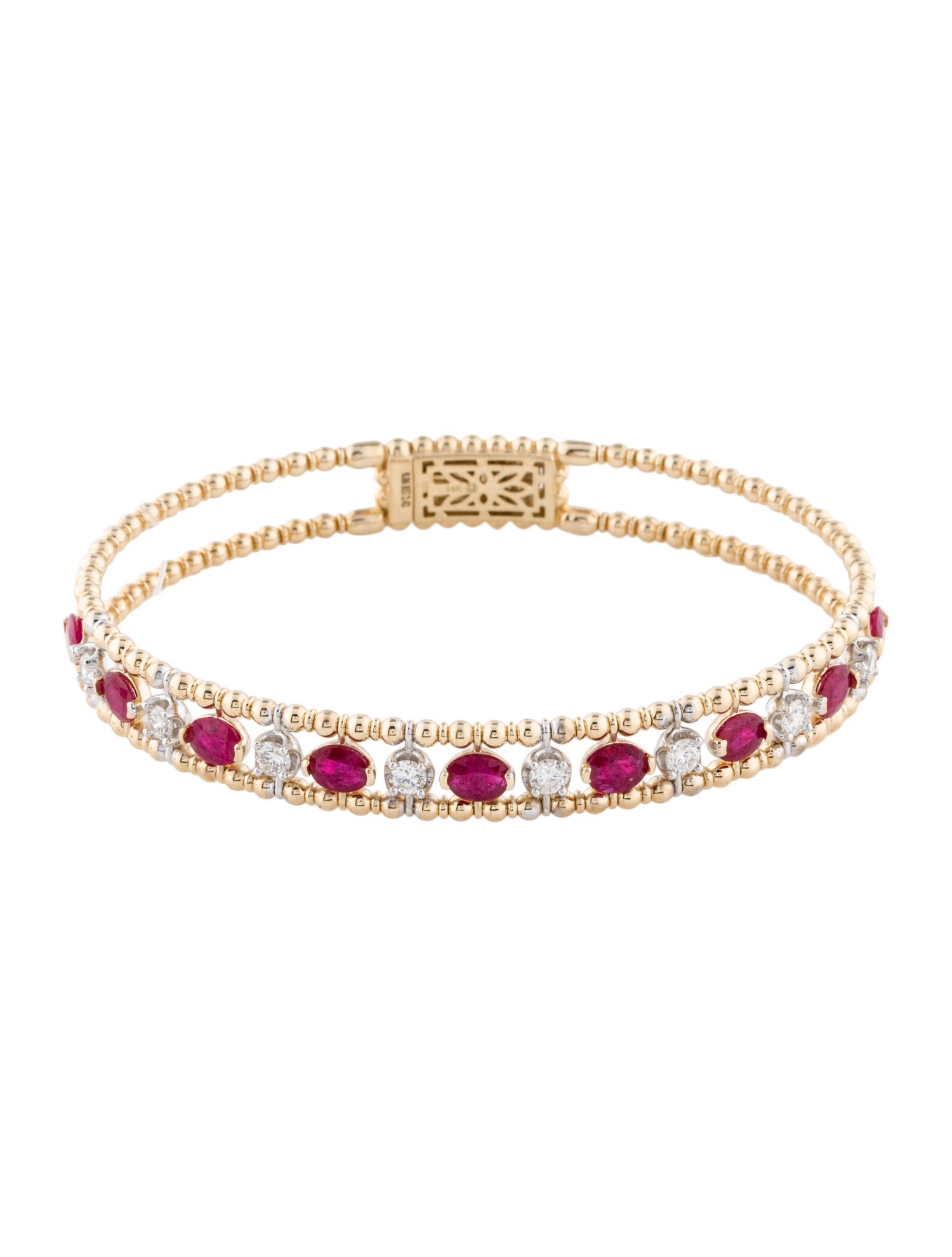 Bracelet 14K Ruby & Diamond Bangle
