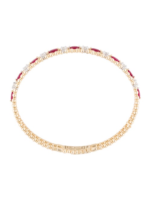 Bracelet 14K Ruby & Diamond Bangle