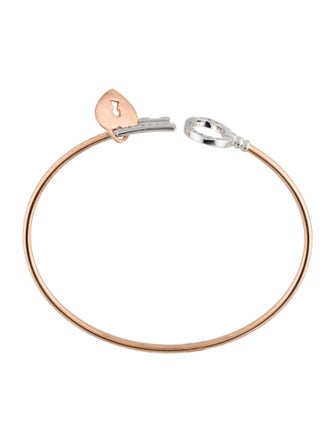 Bracelet 18K Two-Tone Diamond Key Cuff Bracelet