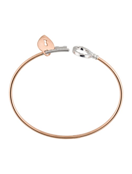 Bracelet 18K Two-Tone Diamond Key Cuff Bracelet