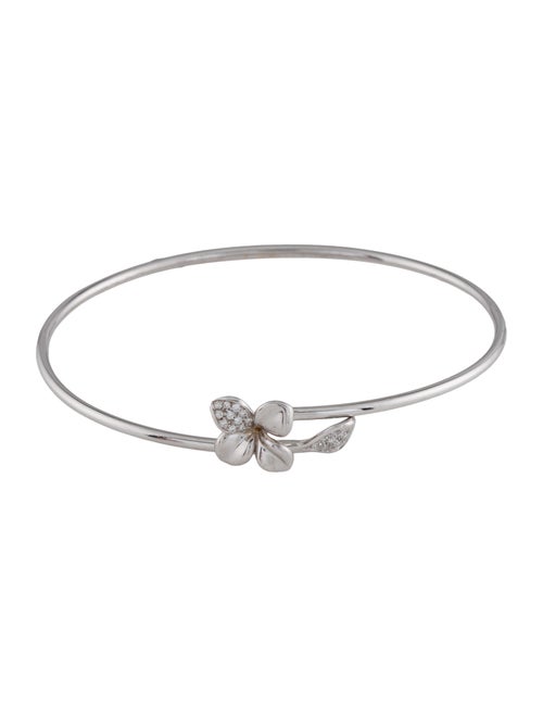 Bracelet 18K Diamond Flower Flexible Cuff Bracelet