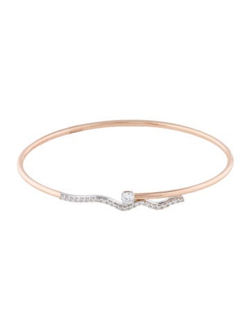 Bracelet Bangle 18K Two-Tone Diamond Cuff