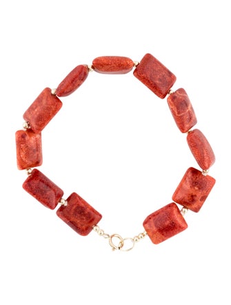 Bracelet 14K Dyed Coral Bead Bracelet