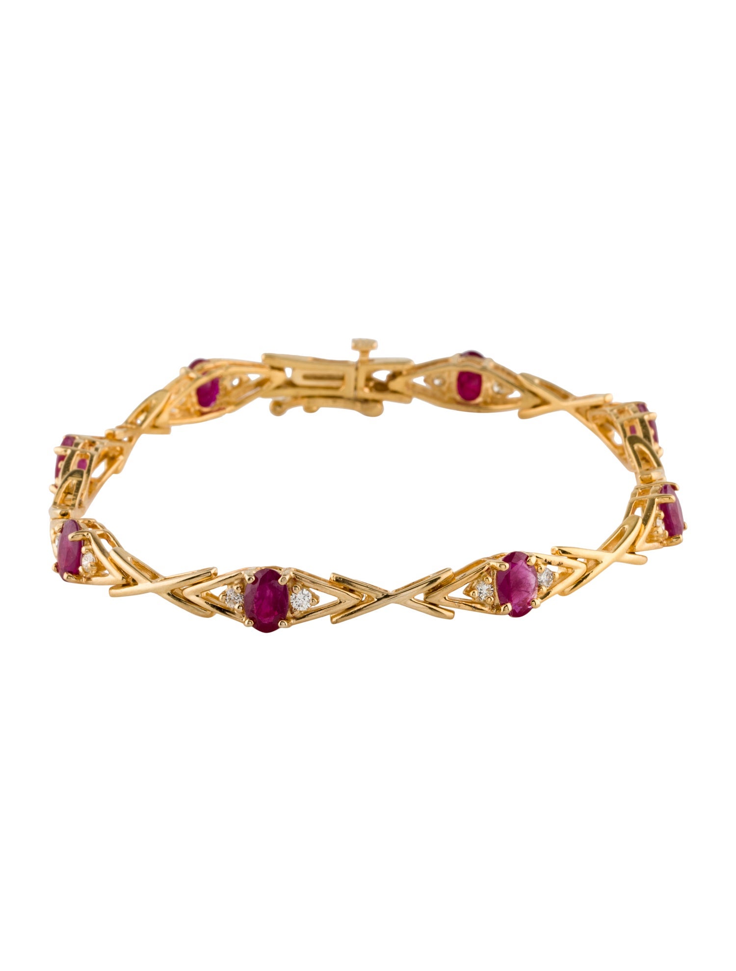 Bracelet 14K 3.76ctw Ruby & Diamond Link