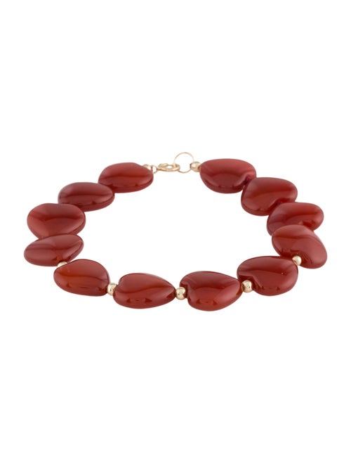 Bracelet 14K Carnelian Heart Bead Bracelet