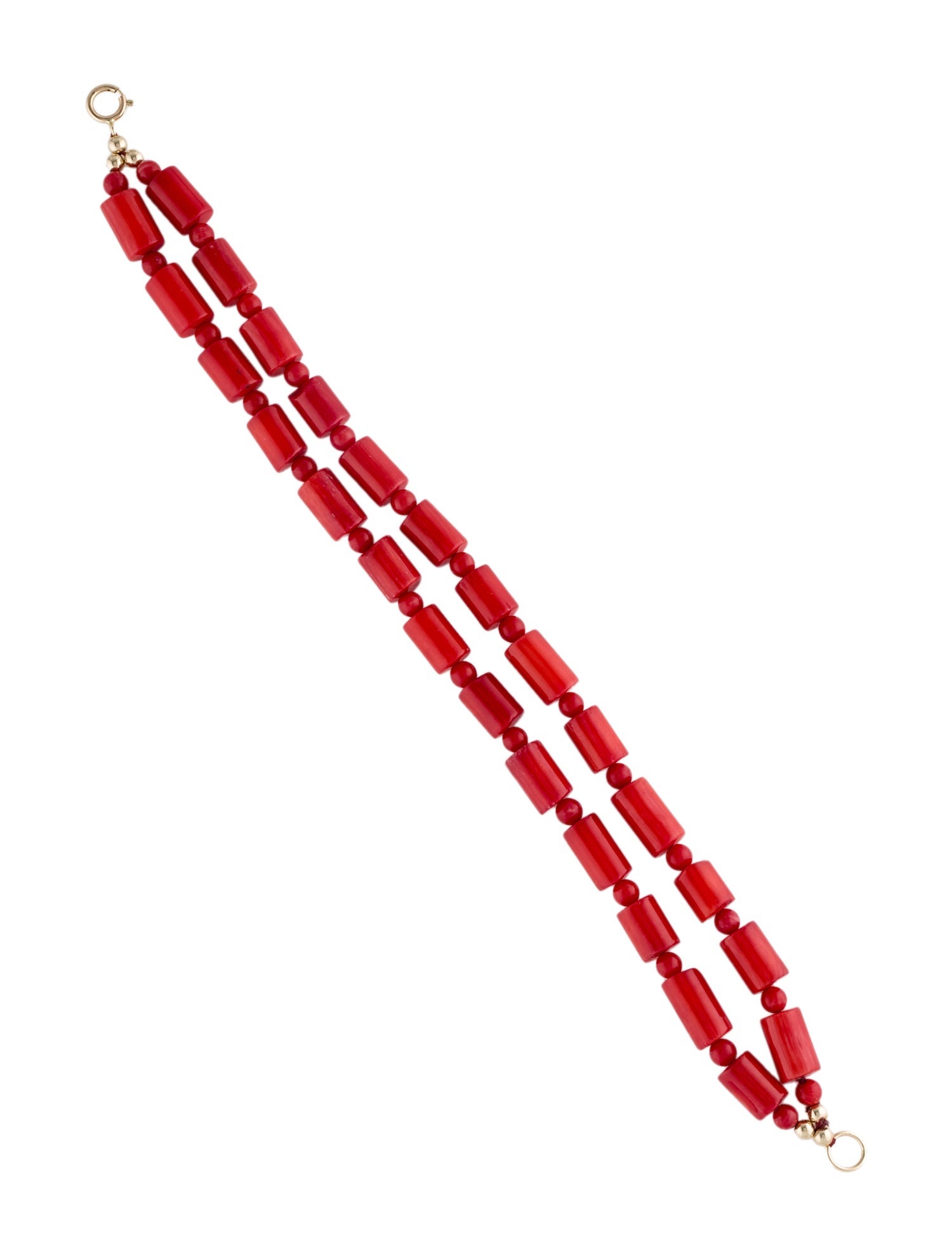 Bracelet 14K Dyed Coral Double Strand Bracelet