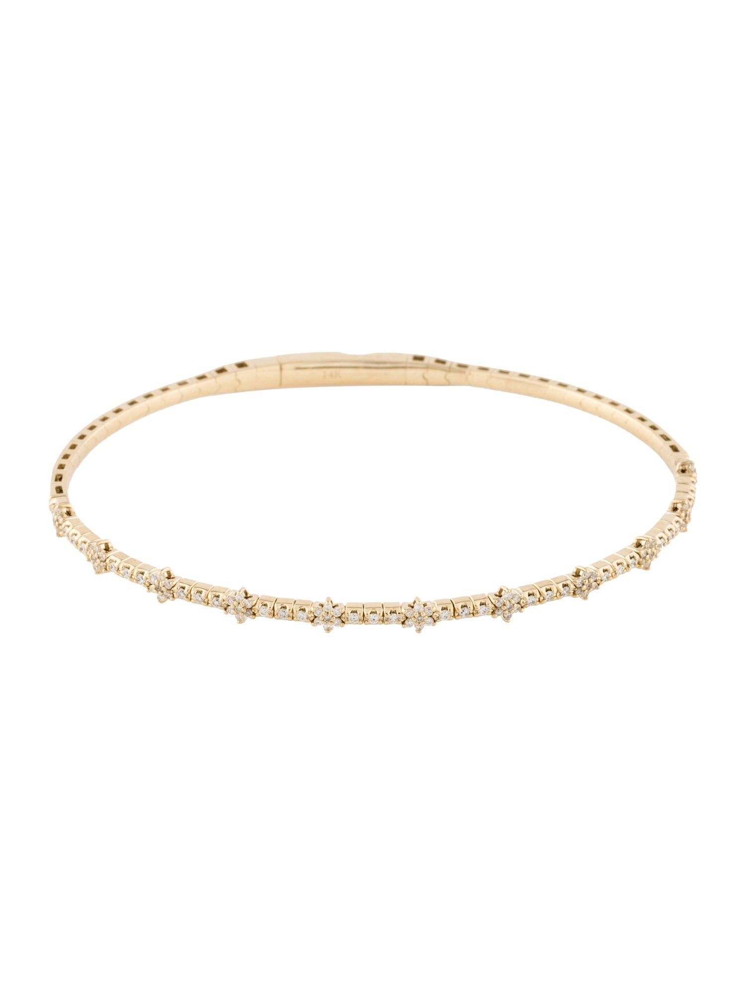 Bracelet 14K Diamond Flexible Bangle
