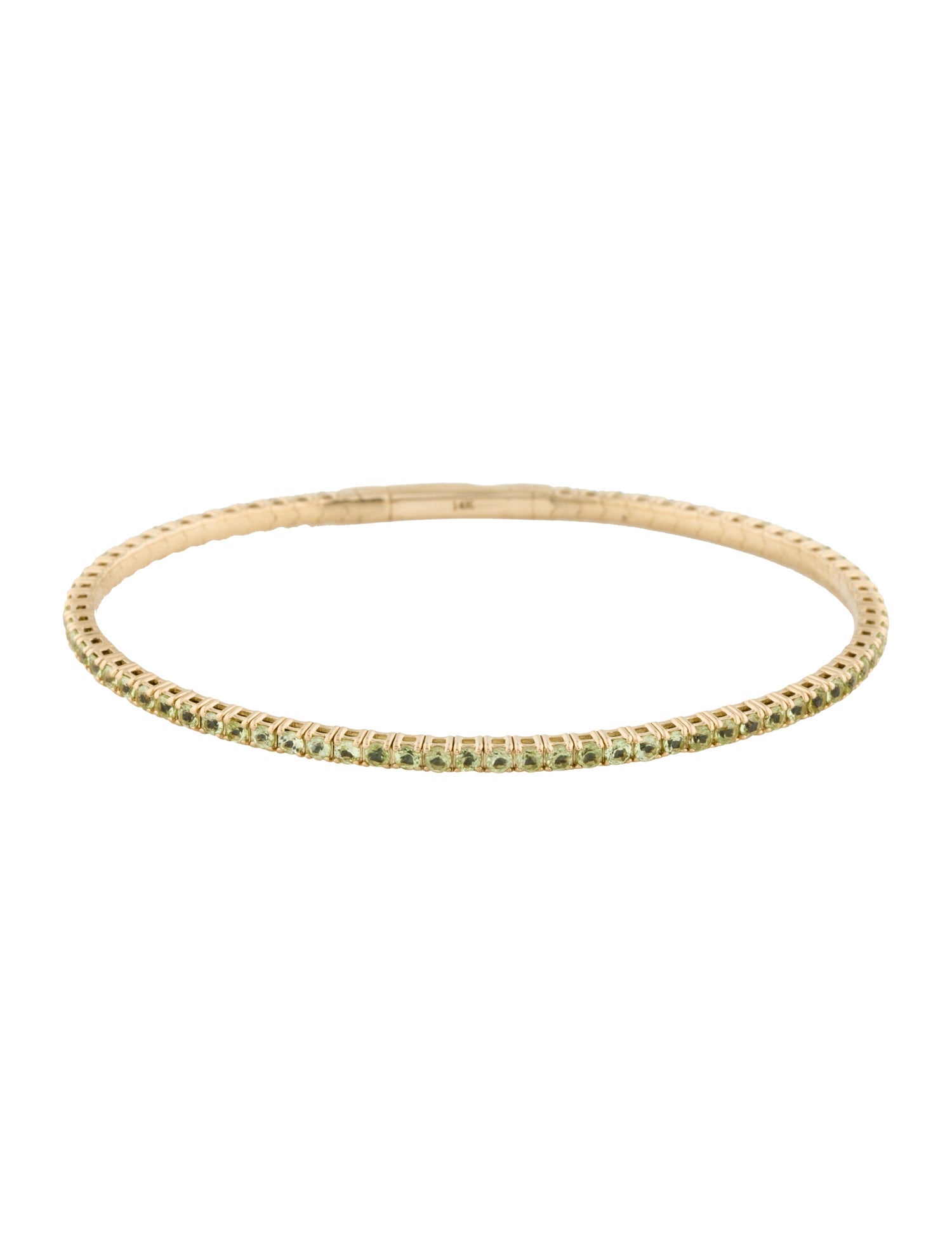 Bracelet 14K 2.00ctw Peridot Flexible Bangle