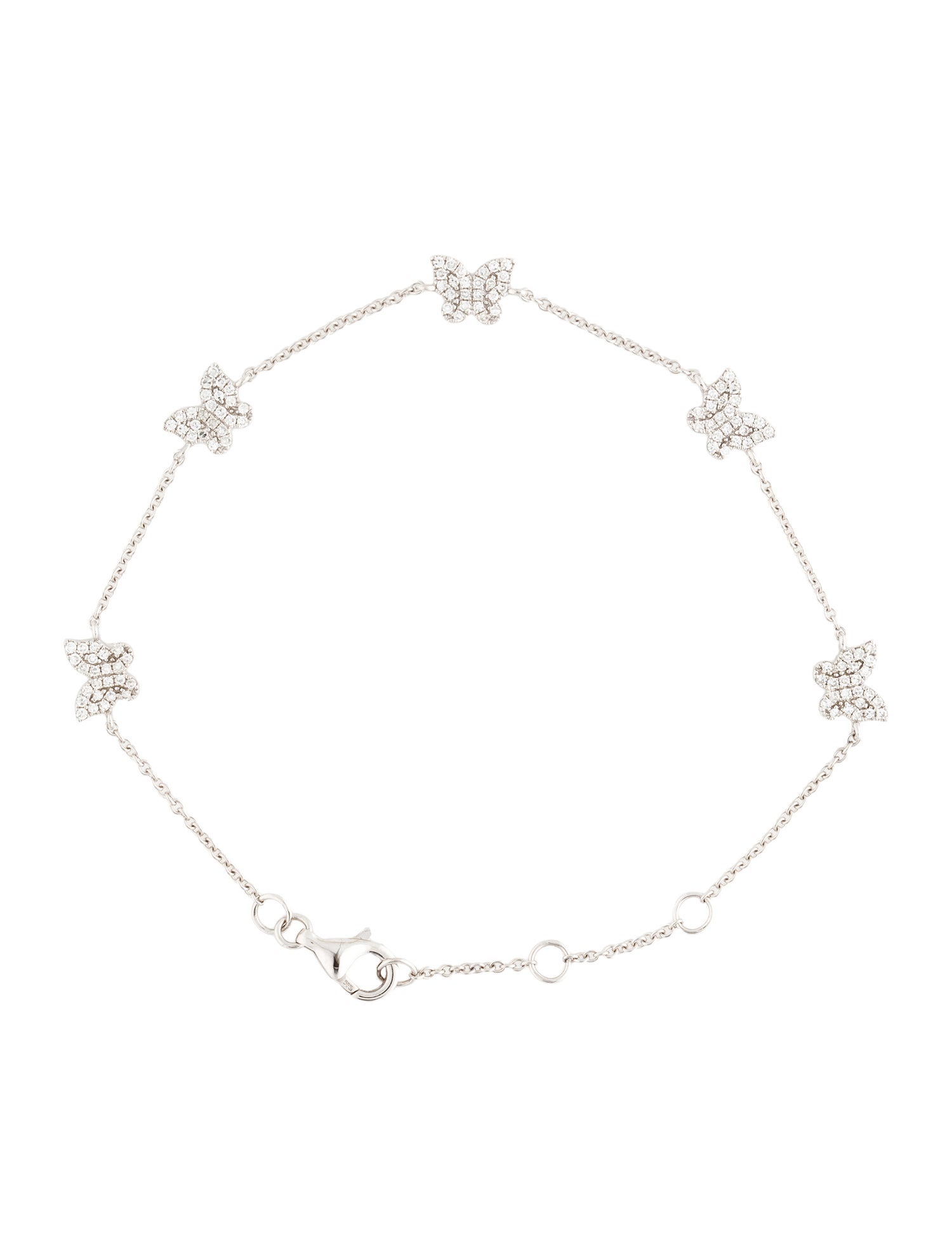 Bracelet 14K Diamond Butterfly Station