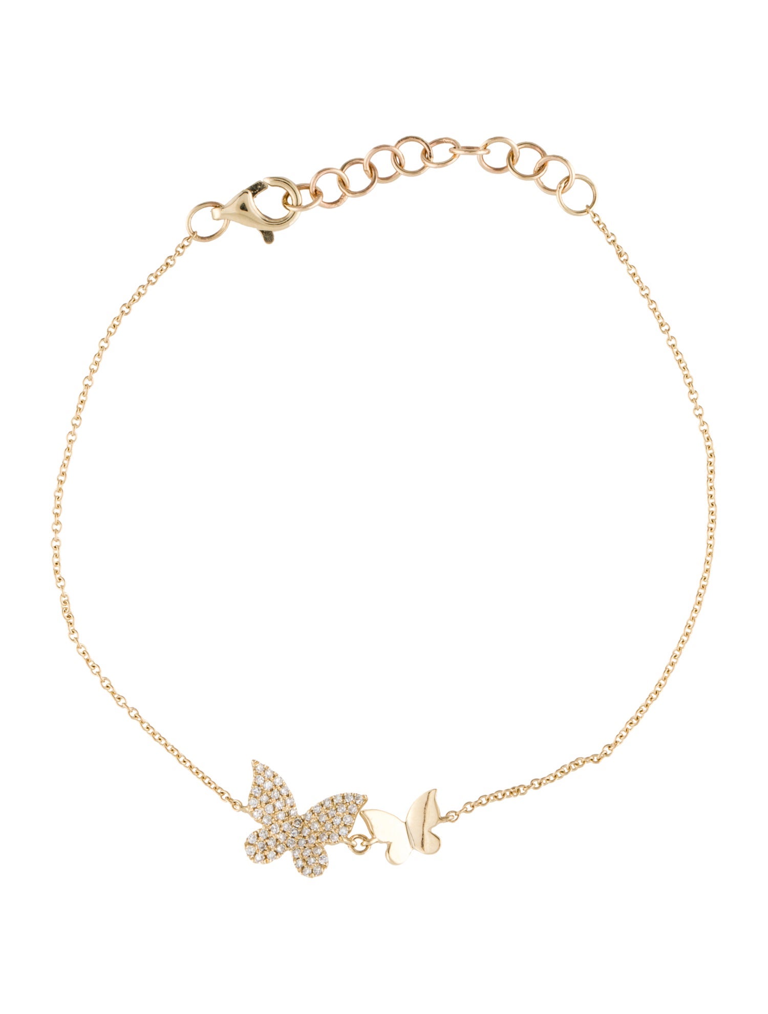 Bracelet 14K Diamond Double Butterfly Station
