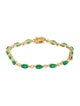 Bracelet 18K 4.32ctw Emerald & Diamond Link Bracelet