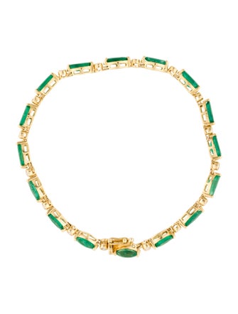 Bracelet 18K 4.32ctw Emerald & Diamond Link Bracelet