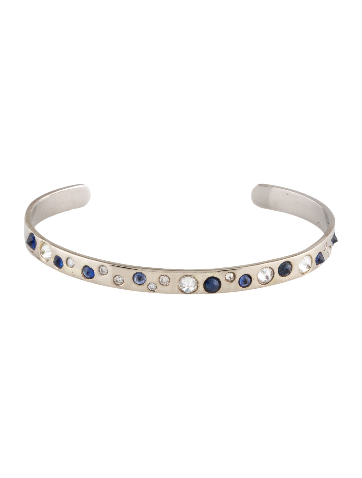 Bracelet 14K Sapphire & Diamond Cuff