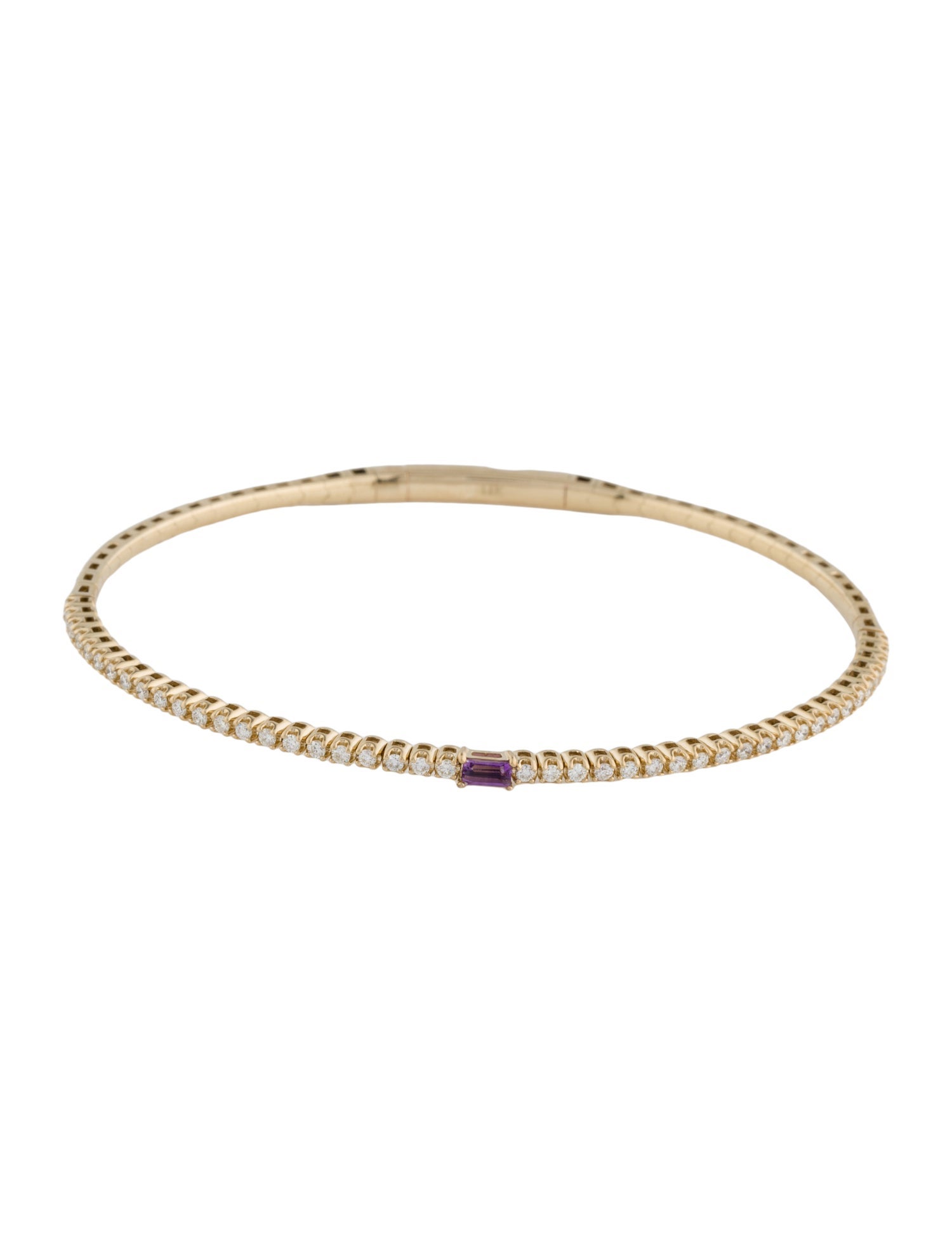 Bracelet 14K Amethyst & Diamond Flex Bracelet