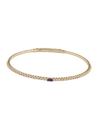 Bracelet 14K Amethyst & Diamond Flex Bracelet