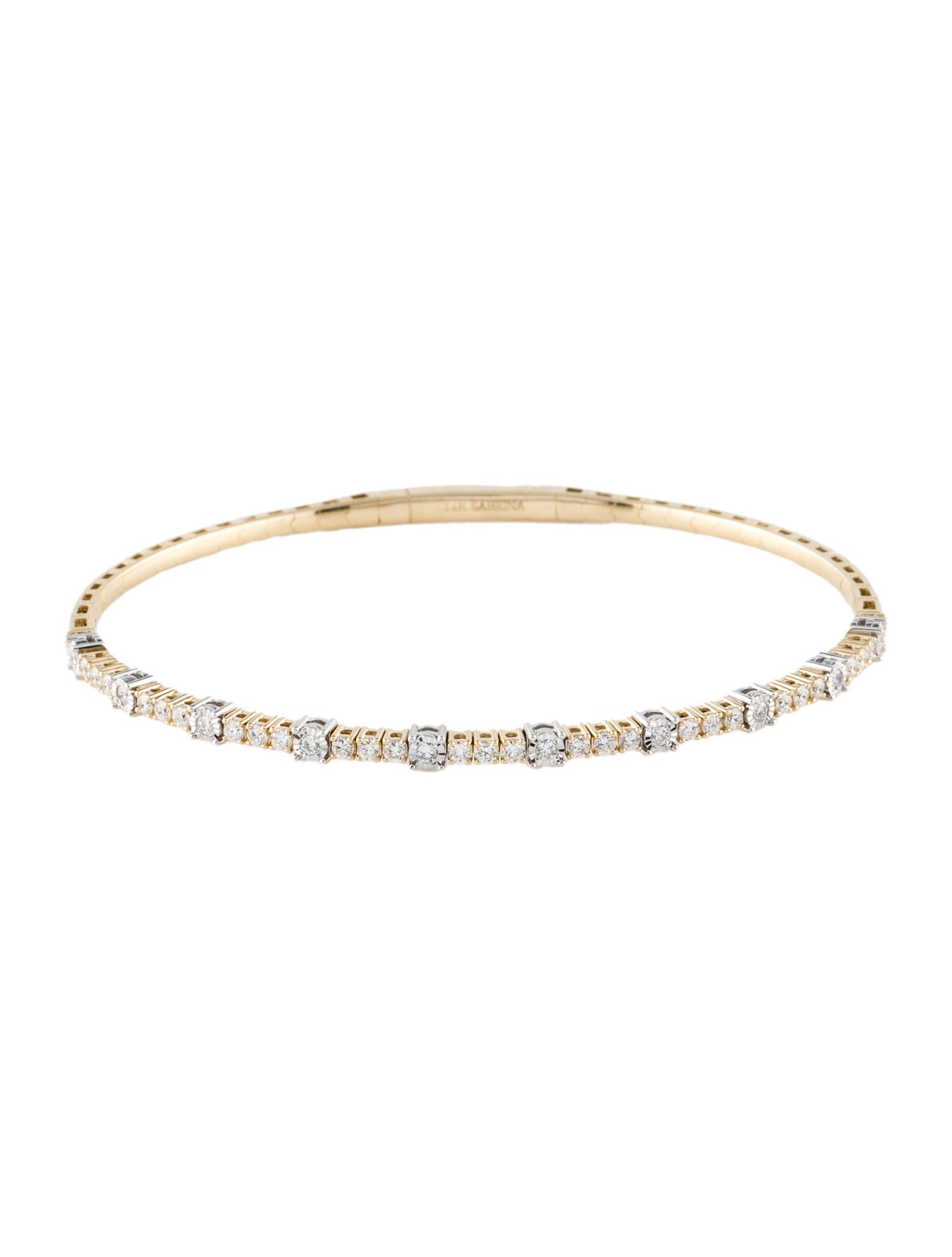 Bracelet 14K Two-Tone Diamond Flexible Hinged Bangle