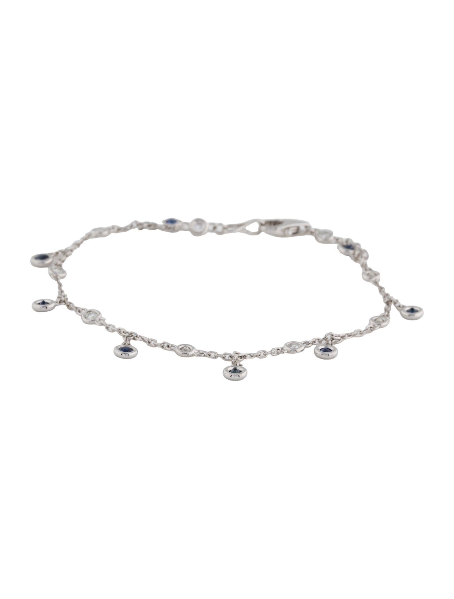 Bracelet 14K Sapphire & Diamond Station Bracelet