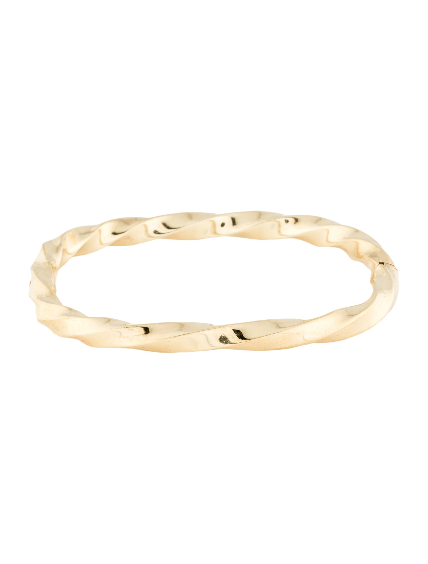 Bracelet 14K Twisted Hinged Bangle
