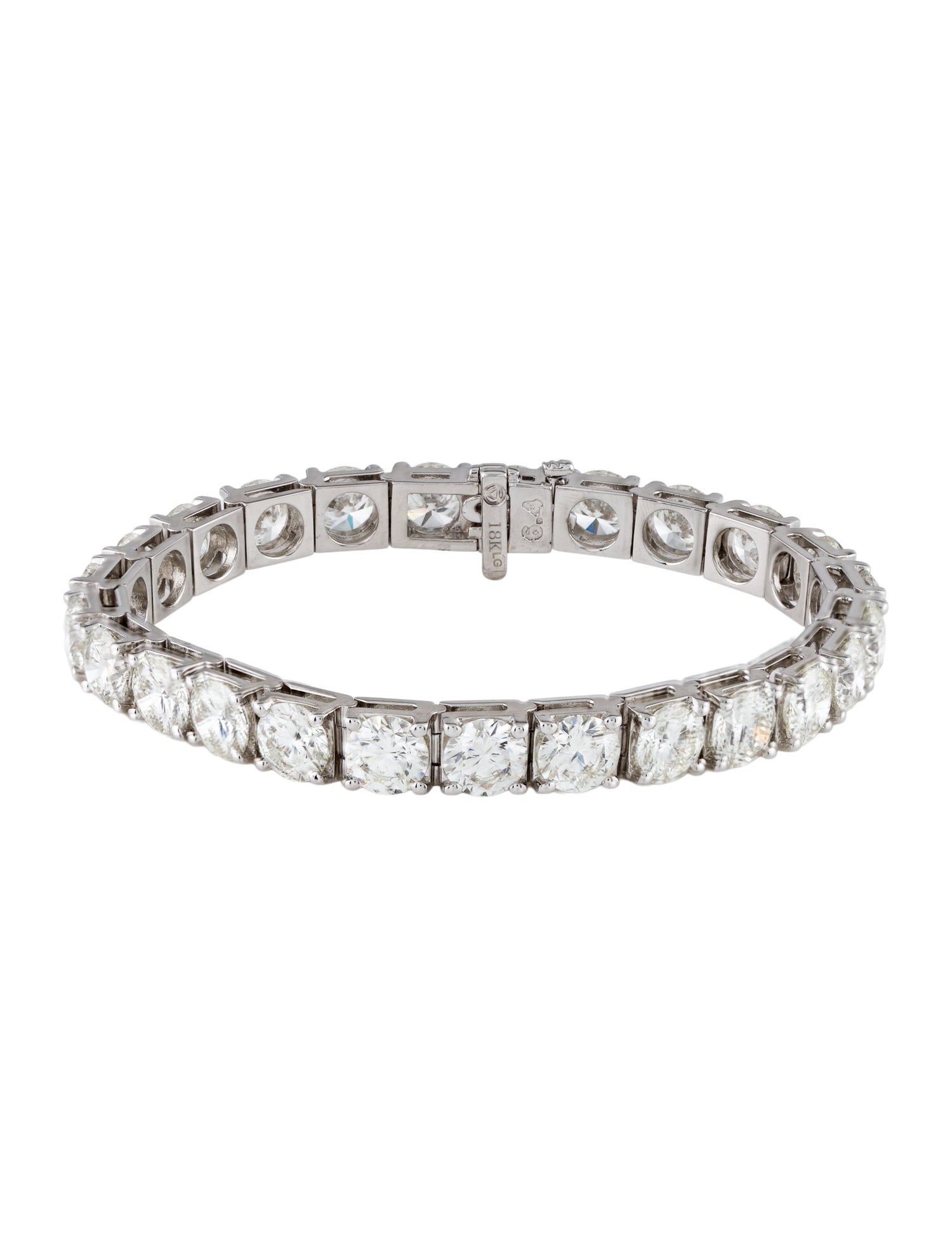 Bracelet 18K 25.00ctw Lab-Grown Diamond Tennis Link Bracelet