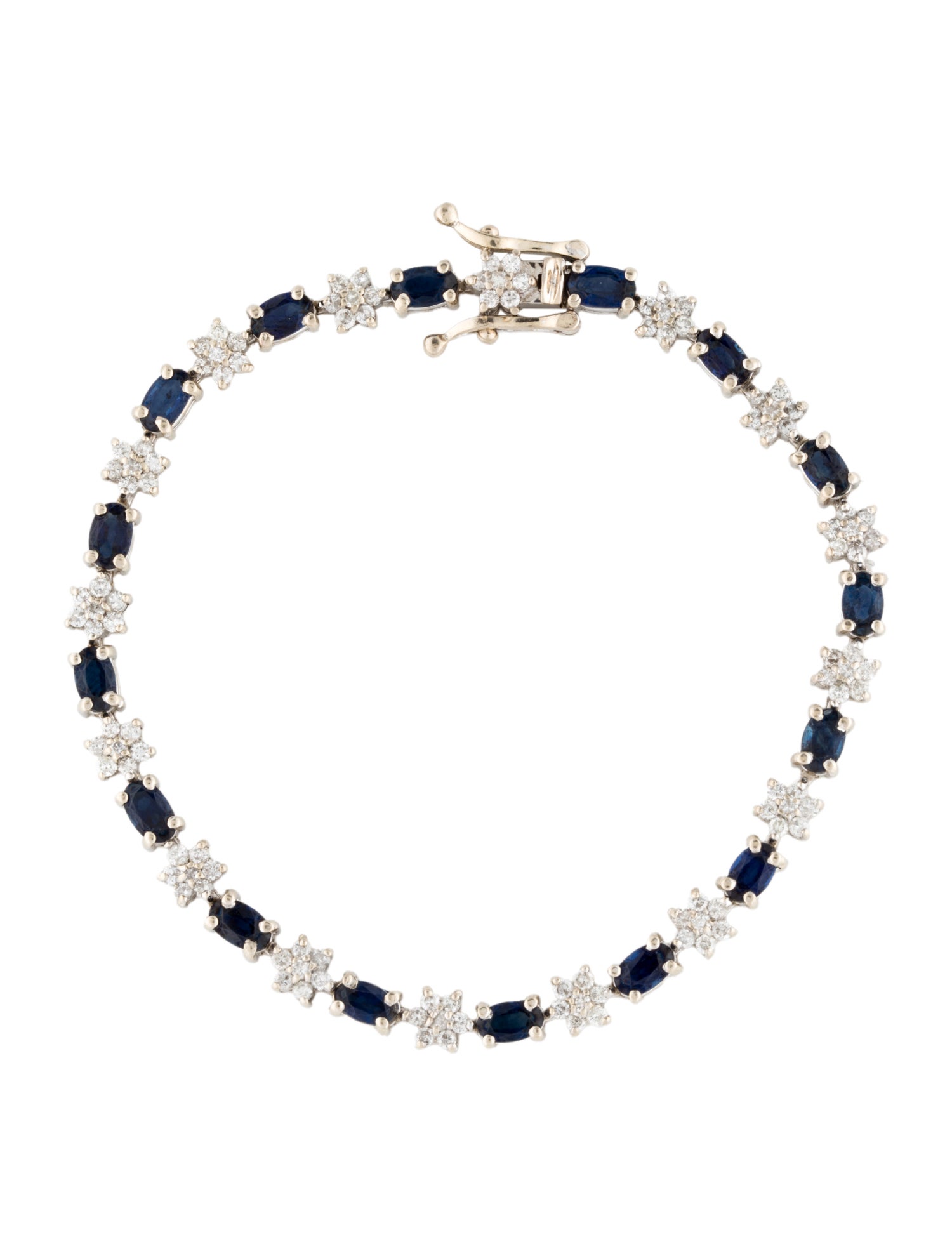 Bracelet 14K 3.31ctw Sapphire & Diamond Link