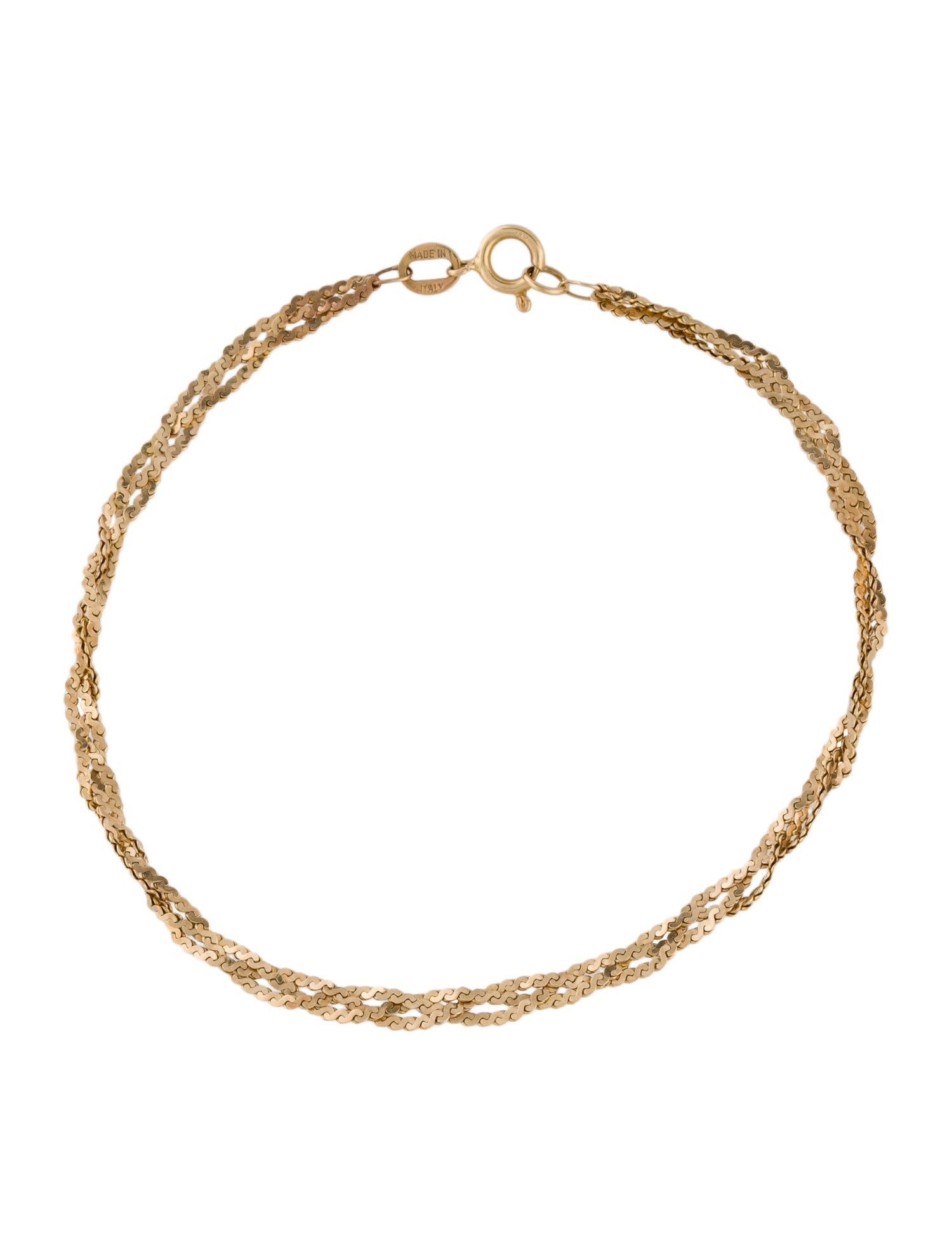 Bracelet 14K Braided Serpentine Link Bracelet