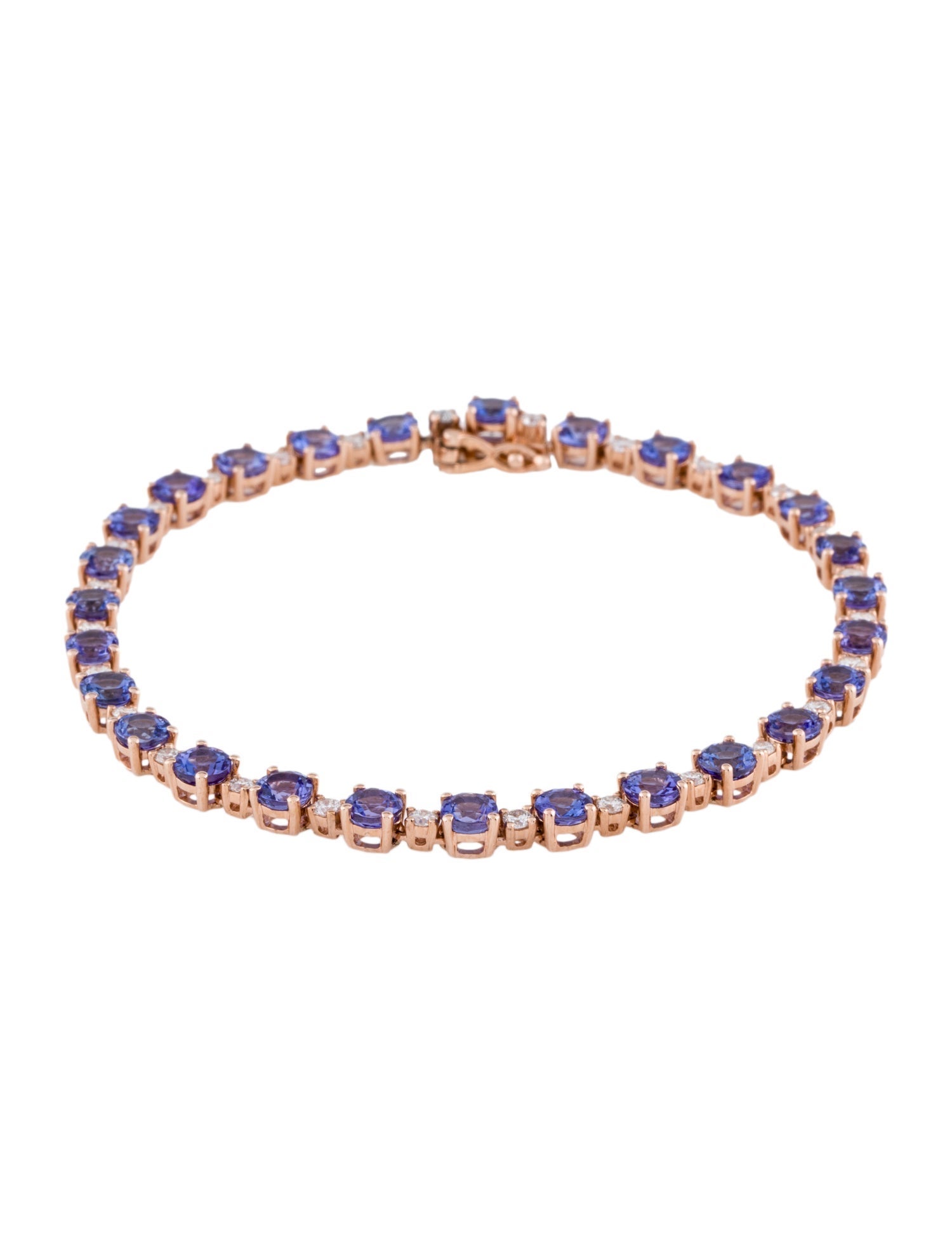 Bracelet 14K 6.21ctw Tanzanite & Diamond Link Bracelet